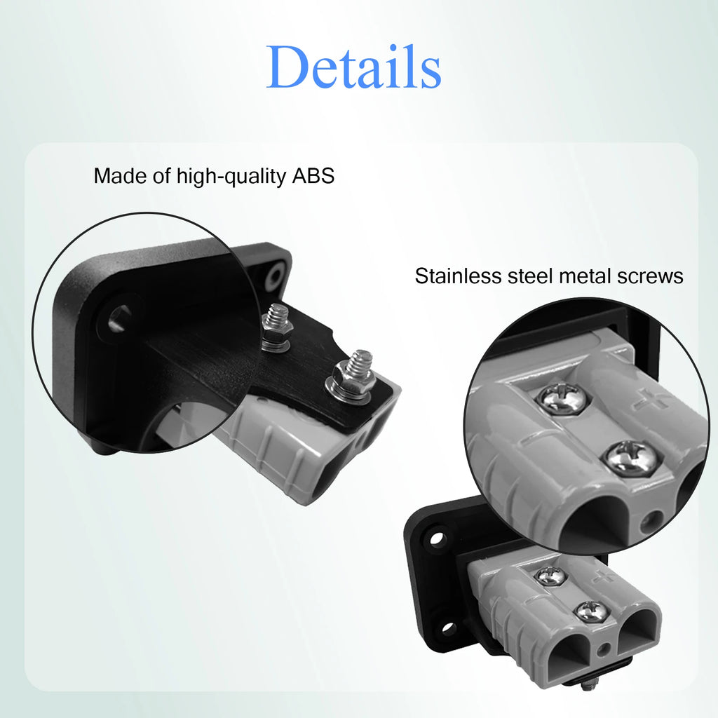 2Pcs Battery Connector 50A Flush Mount Bracket Panel 12-24V DC for Ship Yacht Anderson SB50 Series Connectors Caravan Boat Truck