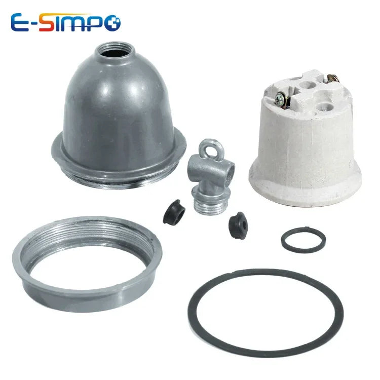 E27 E40 Tee Lamp Holder Dust/Waterproof Porcelain Livestock Veterinary Farm High Temperature Resist Aluminum LED Light Socket