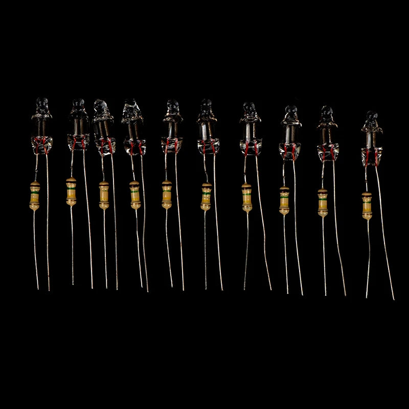 High Quality 10Pcs Neon Light Bulbs 4*10mm 5*13mm Main Power Indicator With Resistance 220V Red/Blue/Green