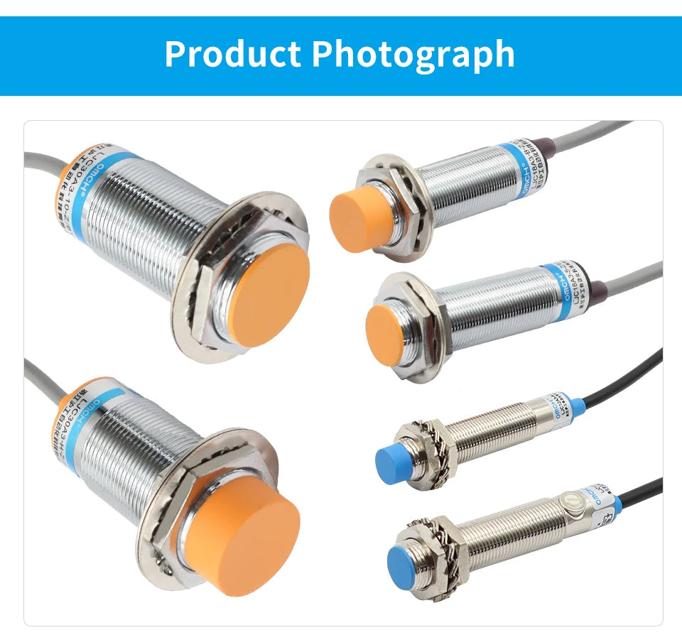OMCH Capacitive Proximity Sensor LJC 12 18 30MM Detection Distance 2/5/10/20MM PNP NPN NO NC Cylindrical Proximity Sensor Switch