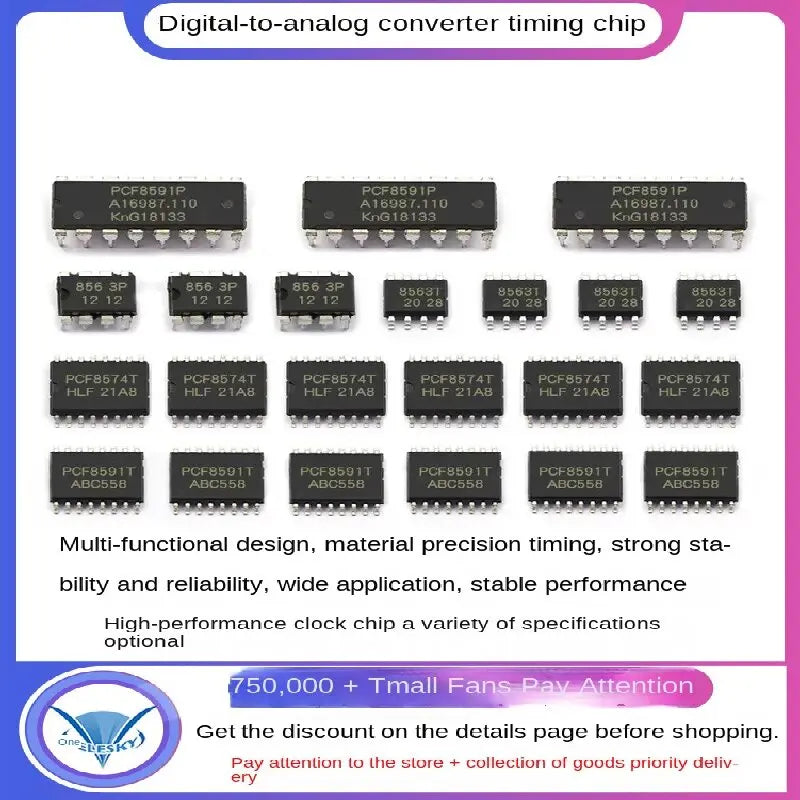 2PCS 8-Bit Analog-to-Digital/Digital-to-Analog Converter with PCF8563P PCF8591P PCF8574T Clock Timing Chip