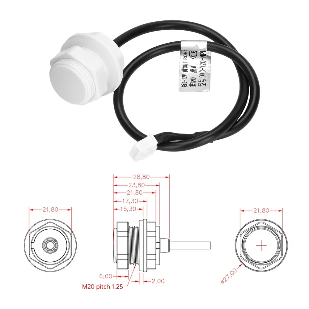 XKC-Y20-V/ XKC-Y20-NPN Low Cost Capacitive Contact Typle Liquid Level Switch Level Sensor for Both Metal and Non-metallic Tank