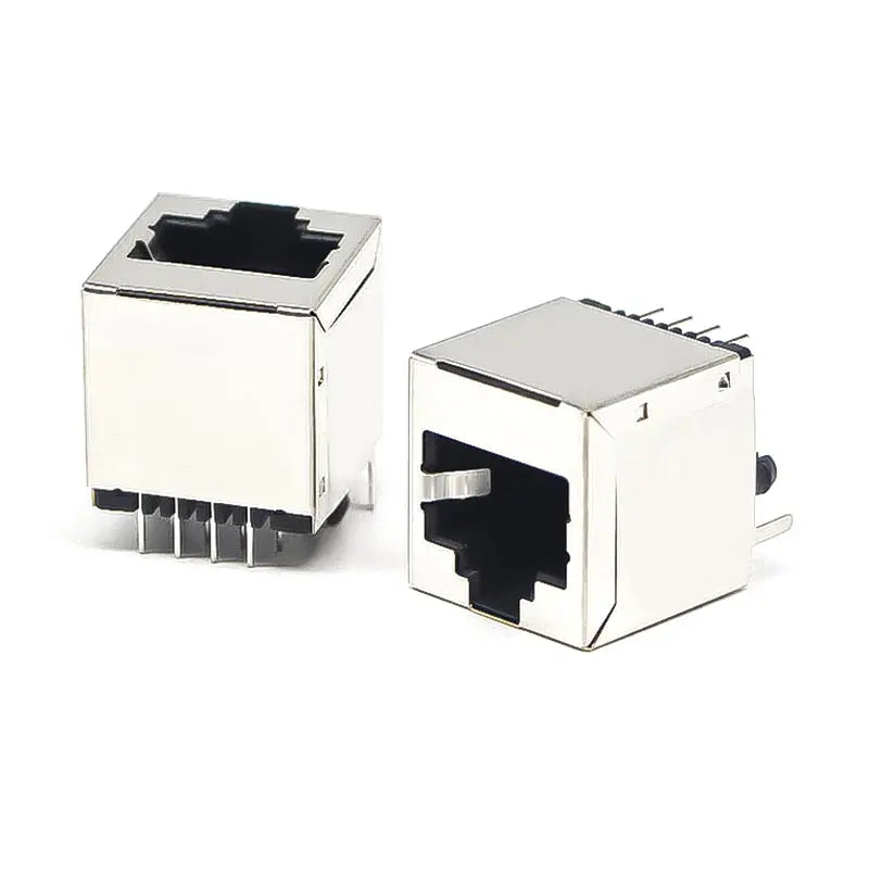 10pcs RJ45 Socket 5224-8P8C Network Cable Crystal Head Jack 180-degree Straight Female Sockets Shielded Network Port with Light