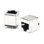 10pcs RJ45 Socket 5224-8P8C Network Cable Crystal Head Jack 180-degree Straight Female Sockets Shielded Network Port with Light