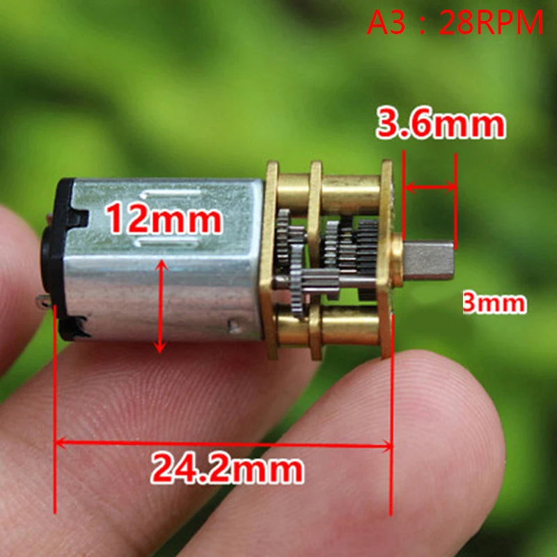 Micro Mini N20 Gear Motor DC 3V -6V 5V 28RPM 60RPM 110RPM 300RPM Slow Speed Full Metal Gearbox Reducer Electric Motor DIY Toy