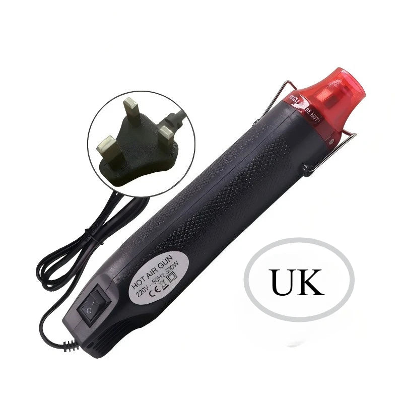 Mini Heat Gun 220V Portable Hot Air Tool for Embossing Shrink Film Label Removal Phone Case Repair and DIY Crafting