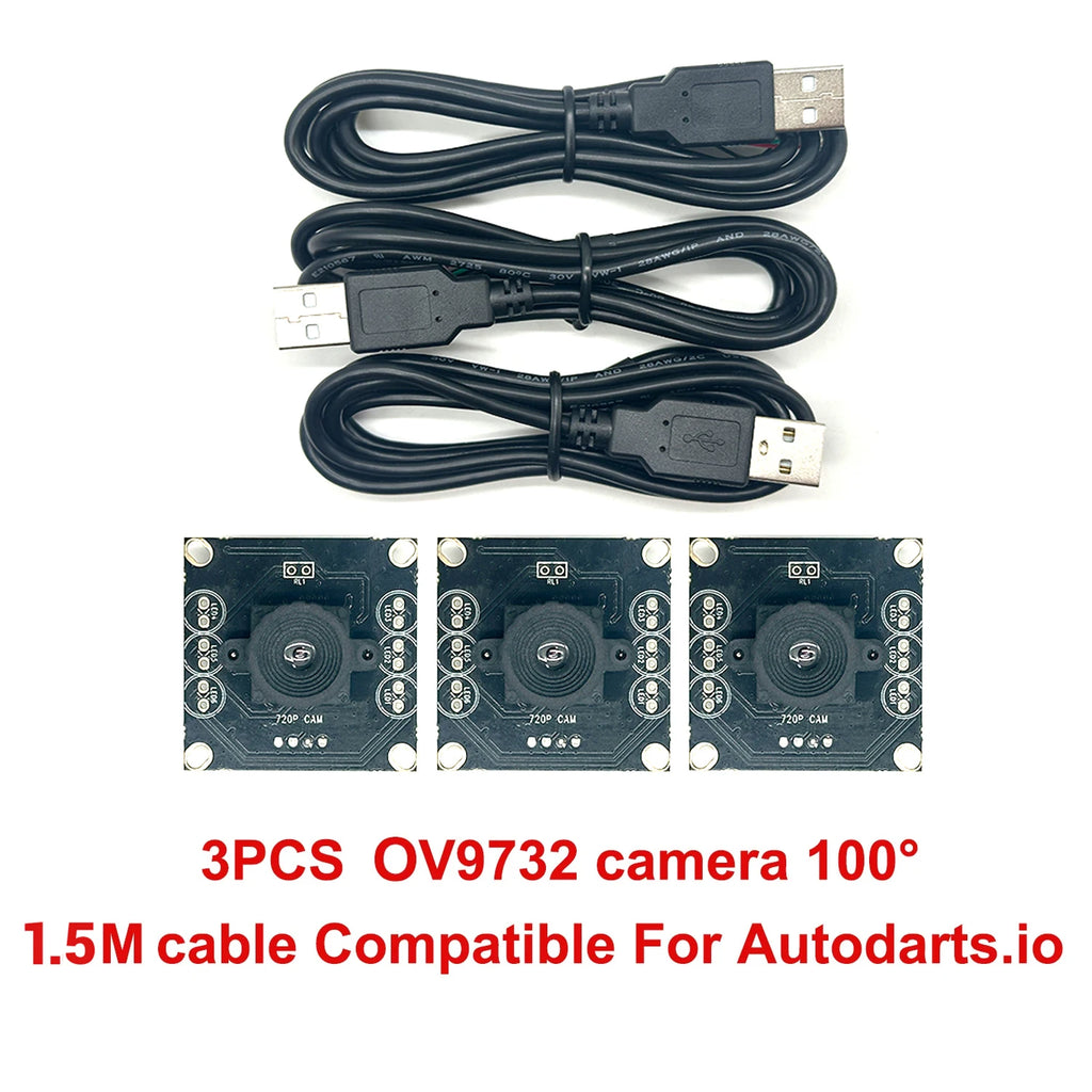 3Pcs IMX179/OV2710/OV2735/OV9732 USB Camera Module 100° 30FPS No Distortion Compatible For Autodarts.io Win Mac Linux Raspberry