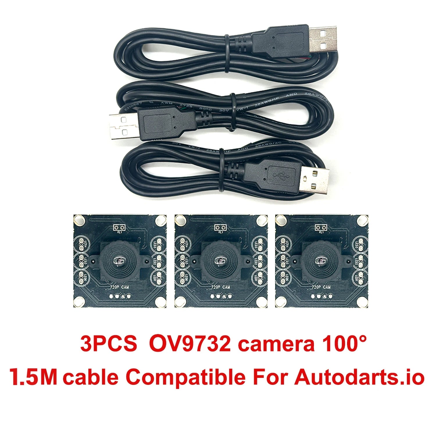 3Pcs IMX179/OV2710/OV2735/OV9732 USB Camera Module 100° 30FPS No Distortion Compatible For Autodarts.io Win Mac Linux Raspberry