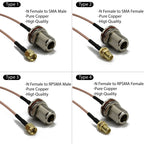RG316 Cable N Female To SMA Male Extension Conncetor N Type L16 To RPSMA Crimp for RG-316 Pigtai Low Loss Coax Copper Brass
