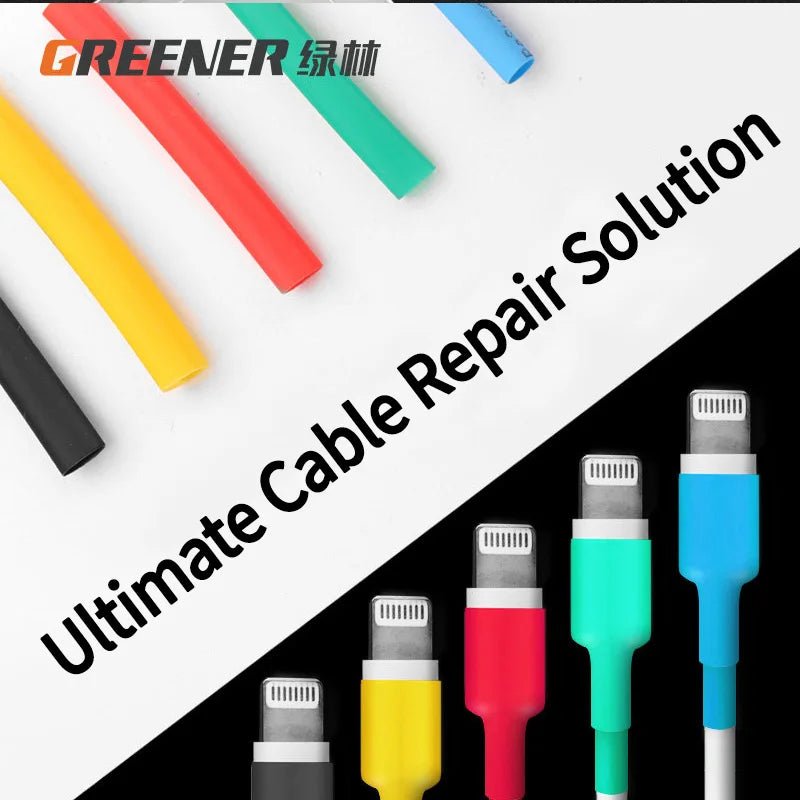 GREENER 127/580/800pcs 2:1 Heat Shrink Tubing Kit Polyolefin Colorful Flame Retardant Waterproof Wire Cable Sleeve For Home DIY