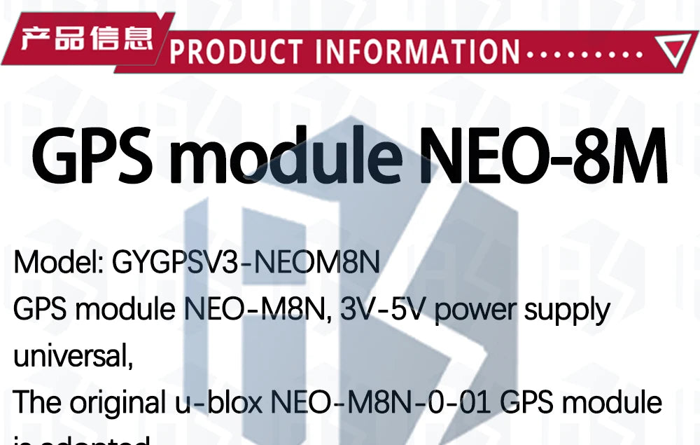 NEO-M8N/NEO-6M GPS Module (GY-GPSV3): Compatible with APM 1.65/2.56, Pixhawk V2.4.5 & MWC Controllers – 3.6V Operating Voltage