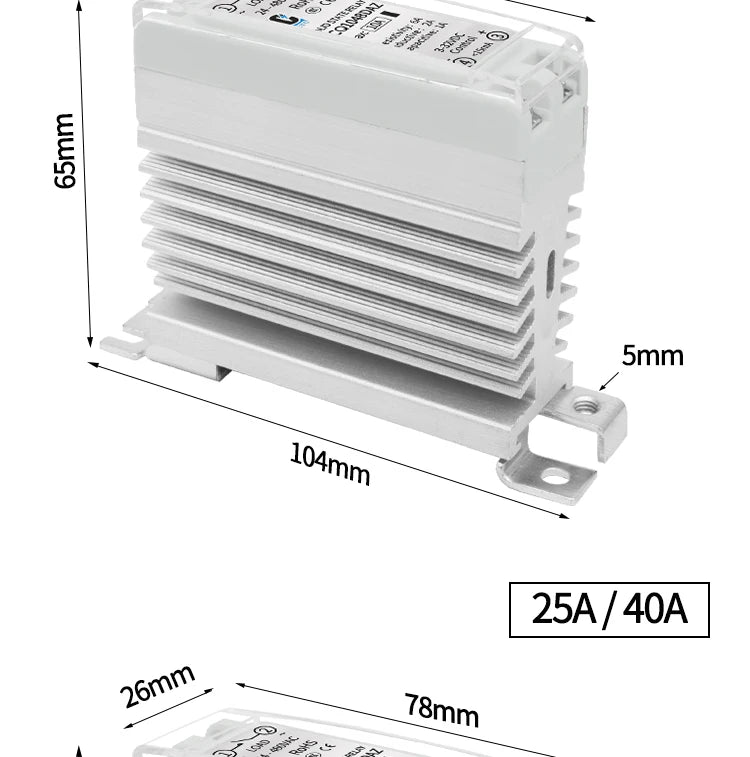 LCTC Solid State Relay DIN Rail Slim SSR 10/15/25/40A 0-10V 0-5V 4-20mA Voltage Regulator Relay With Heat Sink DC-AC DC-DC AC-AC