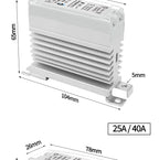 LCTC Solid State Relay DIN Rail Slim SSR 10/15/25/40A 0-10V 0-5V 4-20mA Voltage Regulator Relay With Heat Sink DC-AC DC-DC AC-AC