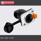 10pcs/5sets 8p8c RJ45 Waterproof Connector,Orange&Black, Panel Mount+Wire Connector, RJ45 Ethernet/Network Connector, IP65 Level