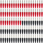20/100Pcs Banana Plug 4mm Connectors Red And Black High Current Insulated Shrouded Stackable Connector Screw Connection