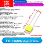 10PCS 100V Correction Capacitor Polypropylene Safety Plastic Film 100V 1nF ~ 470nF 100nf 220nf 10nf 47nf 22nf 1nf 0.47uf 0.1uf