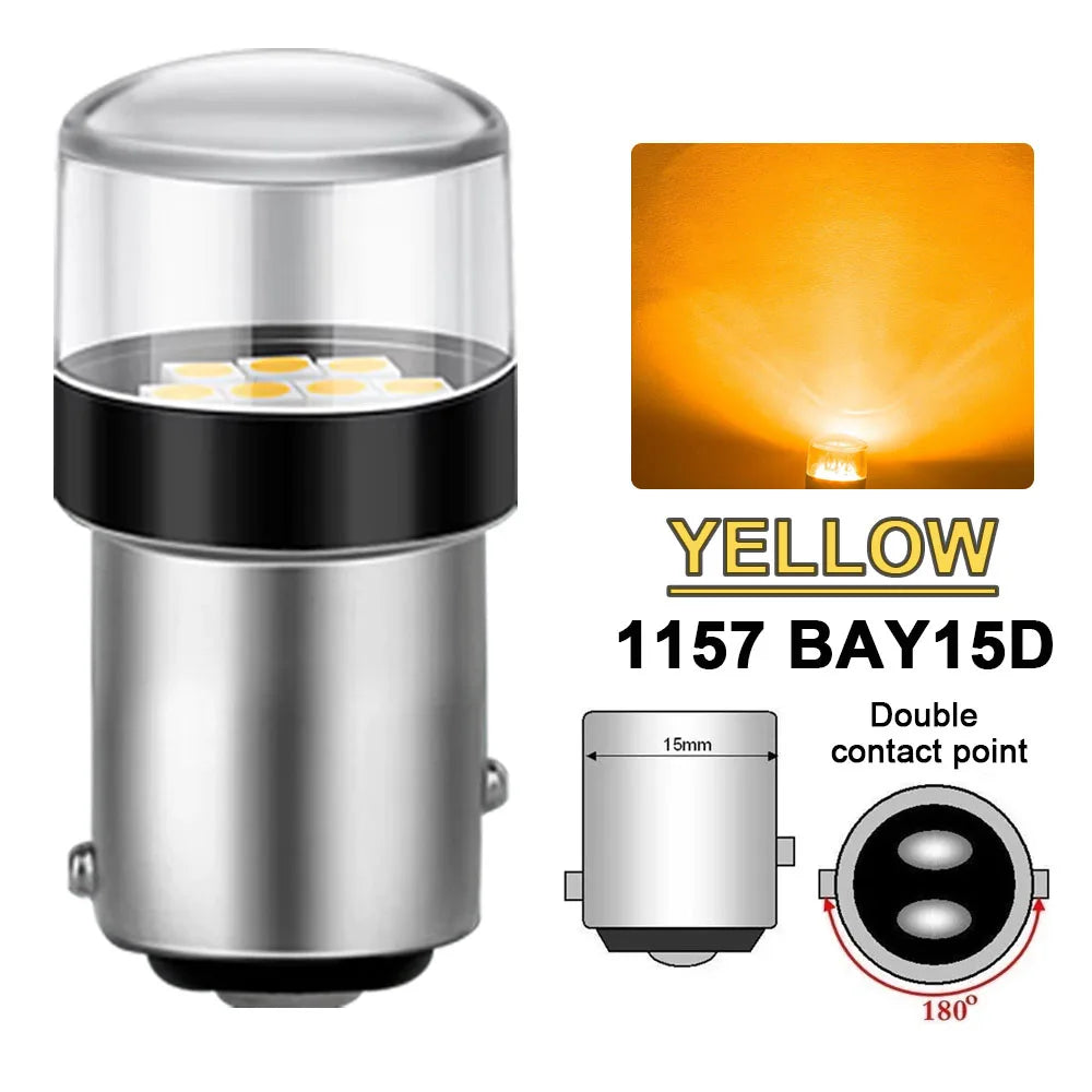 2/4/6/8/10 PCS 1000LM 1156 BA15S 1157 BATY15D P21W P21/5W LED Bulbs 12V 3030-10SMD 6500K White Amber Red Car Turn Signal Lights