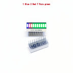 10pcs Multi-Color LED Display Bargraph Light 10 Segments Red Blue Yellow White Green Single Color Battery Level Bar Graph DIY