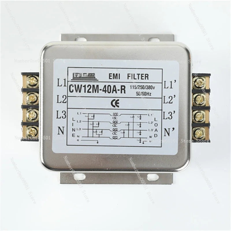 30A Three Phase Four Wire Power Filter, 220V/380V Anti-Interference EMI Filter with Terminal Block