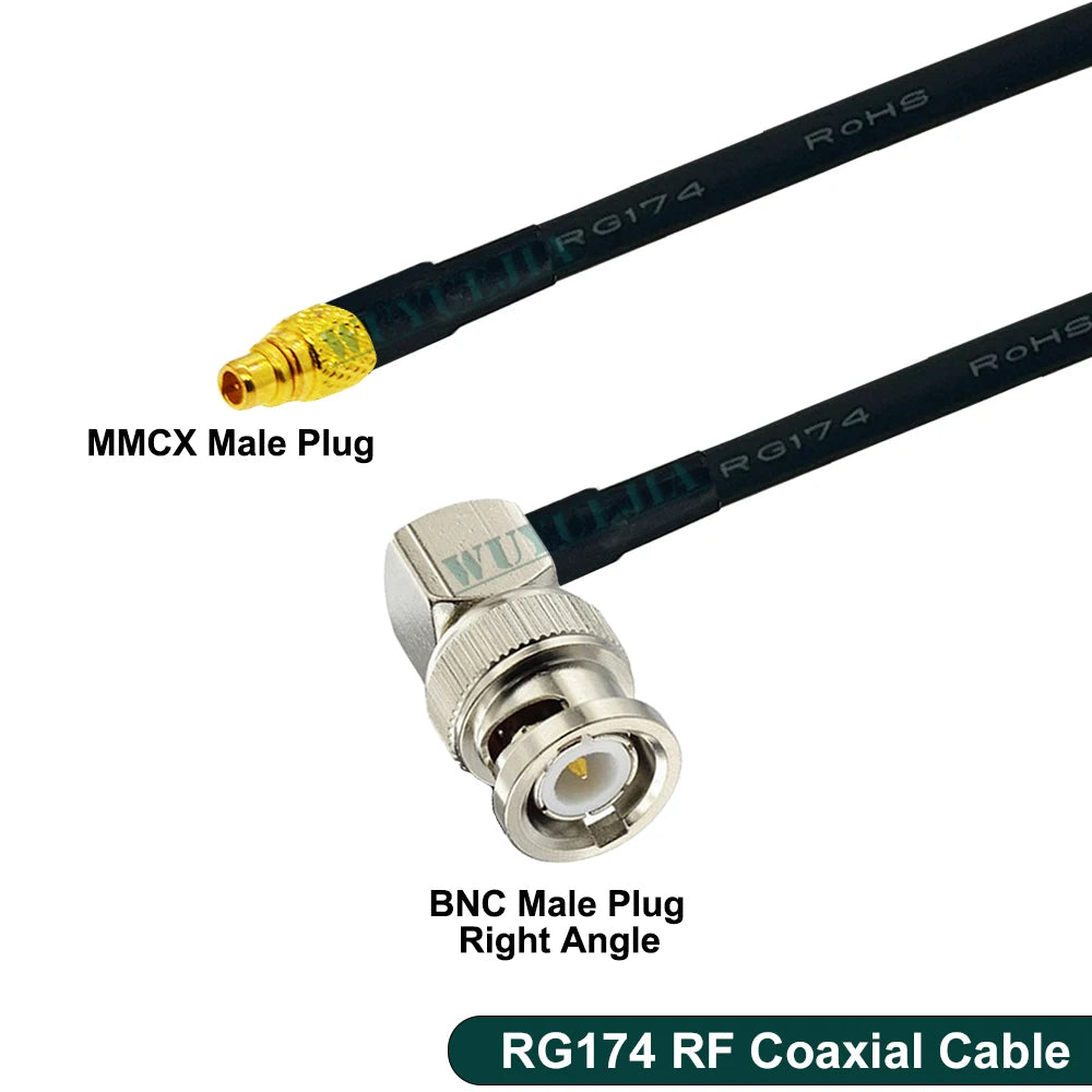 RG-174 Coaxial Cable Q9 BNC Female Waterproof to MMCX Male Connector Crimp Wire Terminal RF Jumper Pigtail Line For Wifi Card