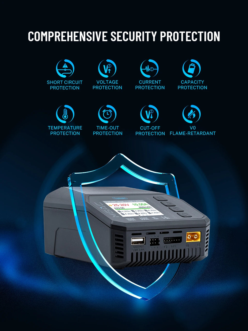 ToolkitRC M6AC 15A 300W Multifunctional LiPo Battery Charger Smart 1-6S Balance for RC Models - High Power RC Accessory