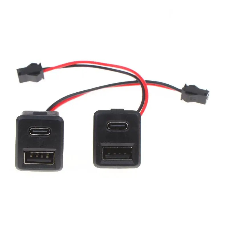 1/2/5Pcs Double Layer USB Female Base Type-C Socket With Cable Connector Female USB Lamp Charging Power Socket For Electronics