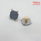 100pcs Tactile Switches 5.2x5.2 Smd Push Button 4*4*1.5mm/1.6/1.7/1.8/1.9/2/2.5/3/3.5/4/4.5/5/6/7/8/9 12V Copper Head Self-reset