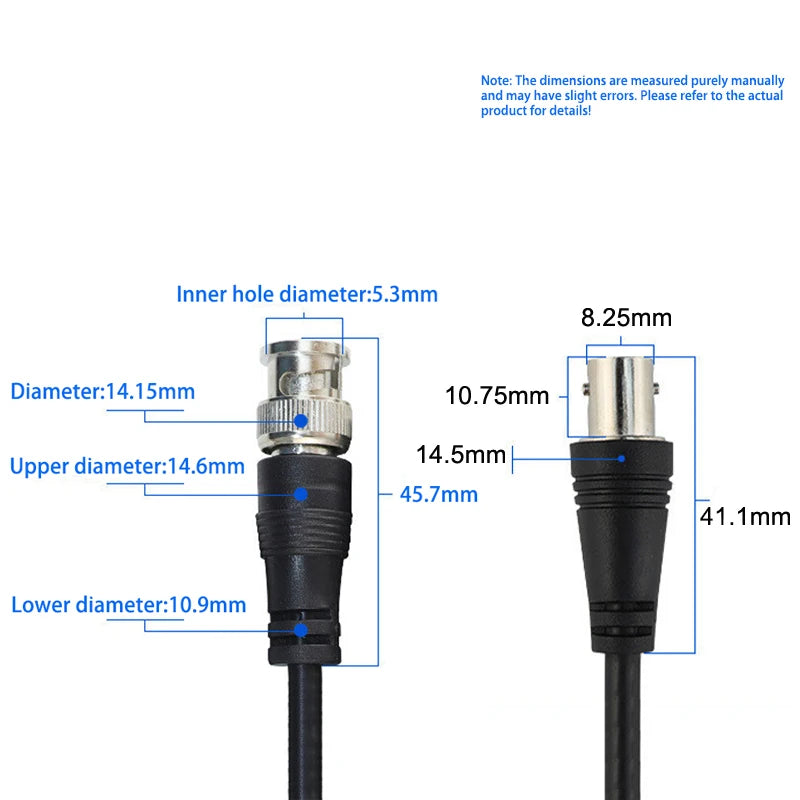 BNC Male to Male Female Adapter Dual Head Cable Video Connector Extension Pigtail Wire For CCTV Camera Accessories 0.5m-3meters