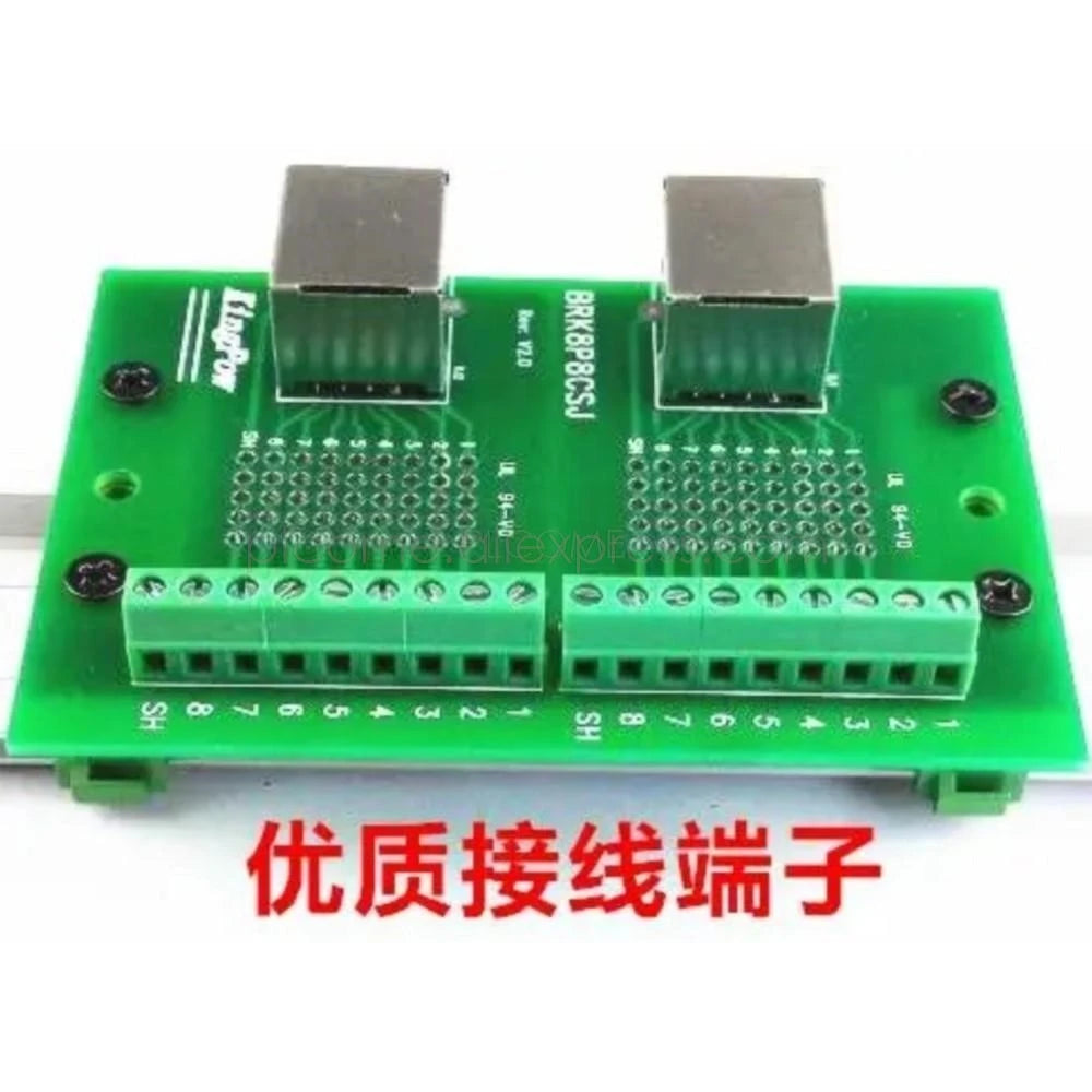 1 To 9 Port RJ45 To Terminals Breakout PCB Board Ethernet LAN Interface Terminal Module Adapter Switch Din Rail Mounting