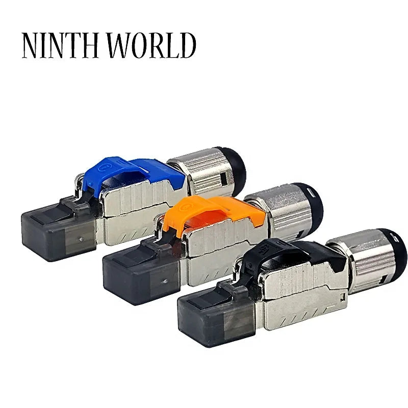 2/6/10Pcs RJ45 CAT6A Cat7 CAT8 Connectors Tool-Free Zinc Alloy Shielded 10G Ethernet Termination Plugs for 23AWG SFTP Cables