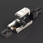 ZoeRax 10Pcs RJ45 Cat8 Cat7 Cat6a Connectors, Tool-Free Zinc Alloy Shielded Ethernet Termination Plugs for 23AWG SFTP Cables