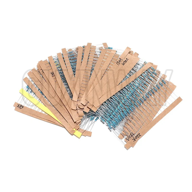 300/600PCS 1/4W Metal Film Resistor kit 1% 30 values 0.25W Resistors Kit 10Ω~1MΩ colored ring resistance Electronic Kit