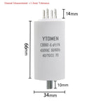 CBB60 Capacitor 4 Pin AC 450V Dual Insert Motor Run Capacitors 4UF-60UF with Screws for Washing Machine Air Compressor 12uf 16uf