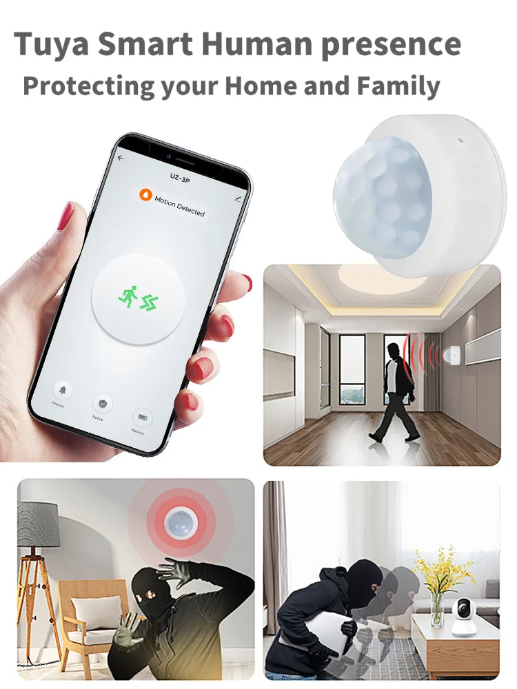 Zigbee Motion Sensor Pir Detection Human Body Infrared Sensor Anti Theft Security Detector Sensor Support Home Assistant Z2M
