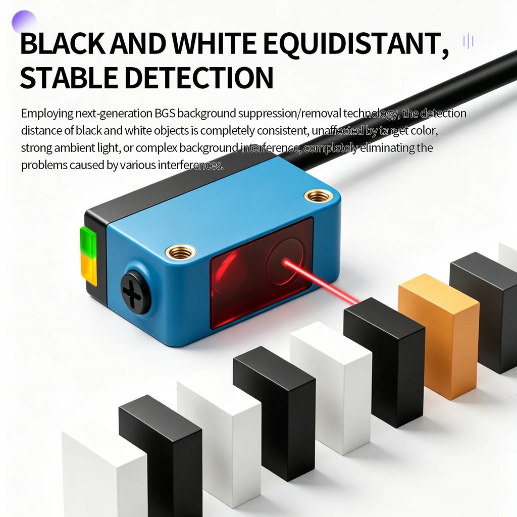 ZHICAN ZC3E Background Suppression Laser Photoelectric Sensor Adjustable Distance Diffuse Reflective Detection Switch