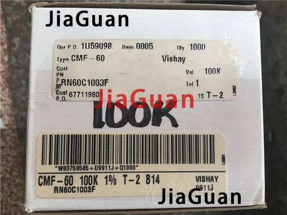 20PCS VISHAY DALE CMF60 0.5W 100K 1% Axial Resistance CMF-60 1/2W 100k RN60C military regulations metal resistor RN60C1003F T2