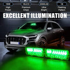 Nilight Bright LED Strobe Lights , Car Windshield Warning Flash Light with Suction Cups, Hazard Safety Lamp for Truck