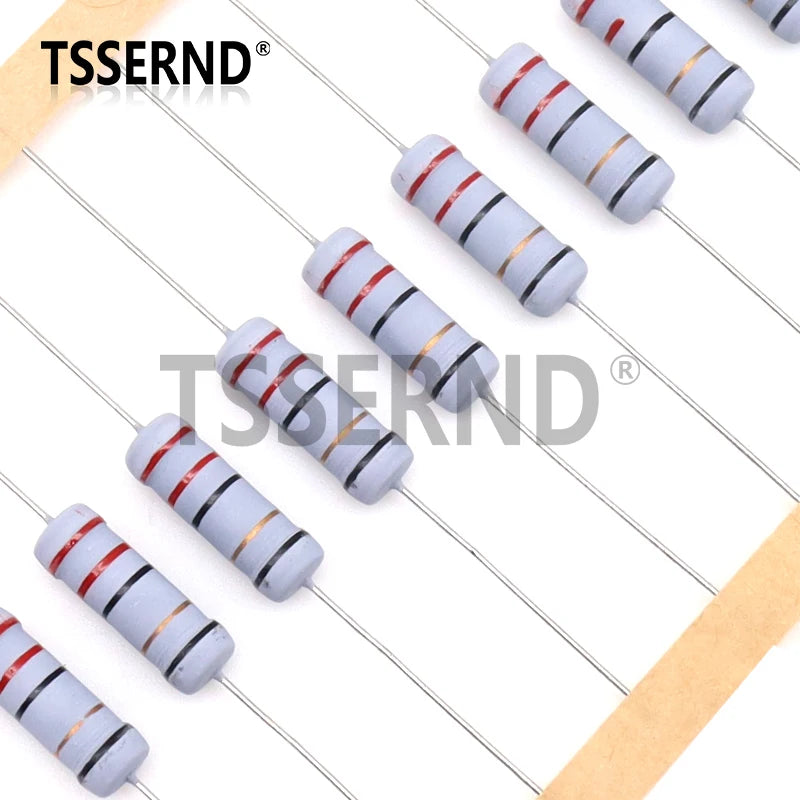 10pcs 3W 5% Wire Wound Resistor Fuse Winding Resistance 0.1R 0.1 0.15 0.22 0.33 0.47 0.5 1 2.2 4.7 6.8 10 22 33 47 51 68 100 Ohm