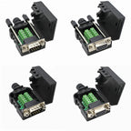 DB9 RS232 RS485 Connector Male Female 9 Pin Breakout Terminals COM Connector D-SUB Terminals 21-24 AWG Wire Solderless Connector