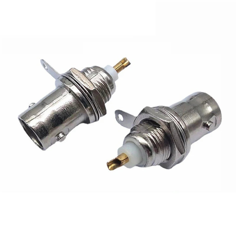 2/5/10pcs BNC Female Connectors Adapter Panel Chassis Mount Coaxial Cable Gold Plated Copper Core NC Female Welding Machine B5
