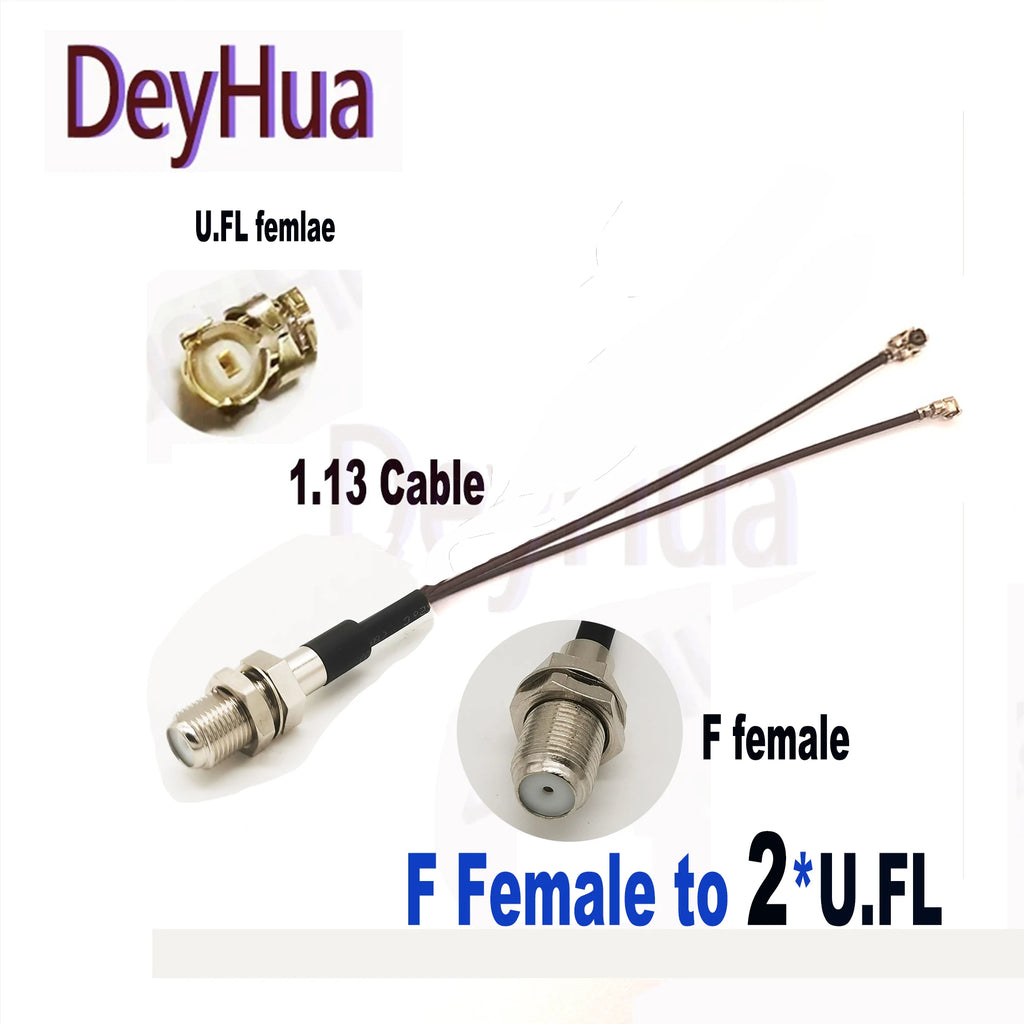 2/10pcs F Female to 6X U.FL Splitter F Female to 2345 6 X U.fl 1 Female RG178 1.13 Cable WIFI Antenna Extension Jumper Pigtail