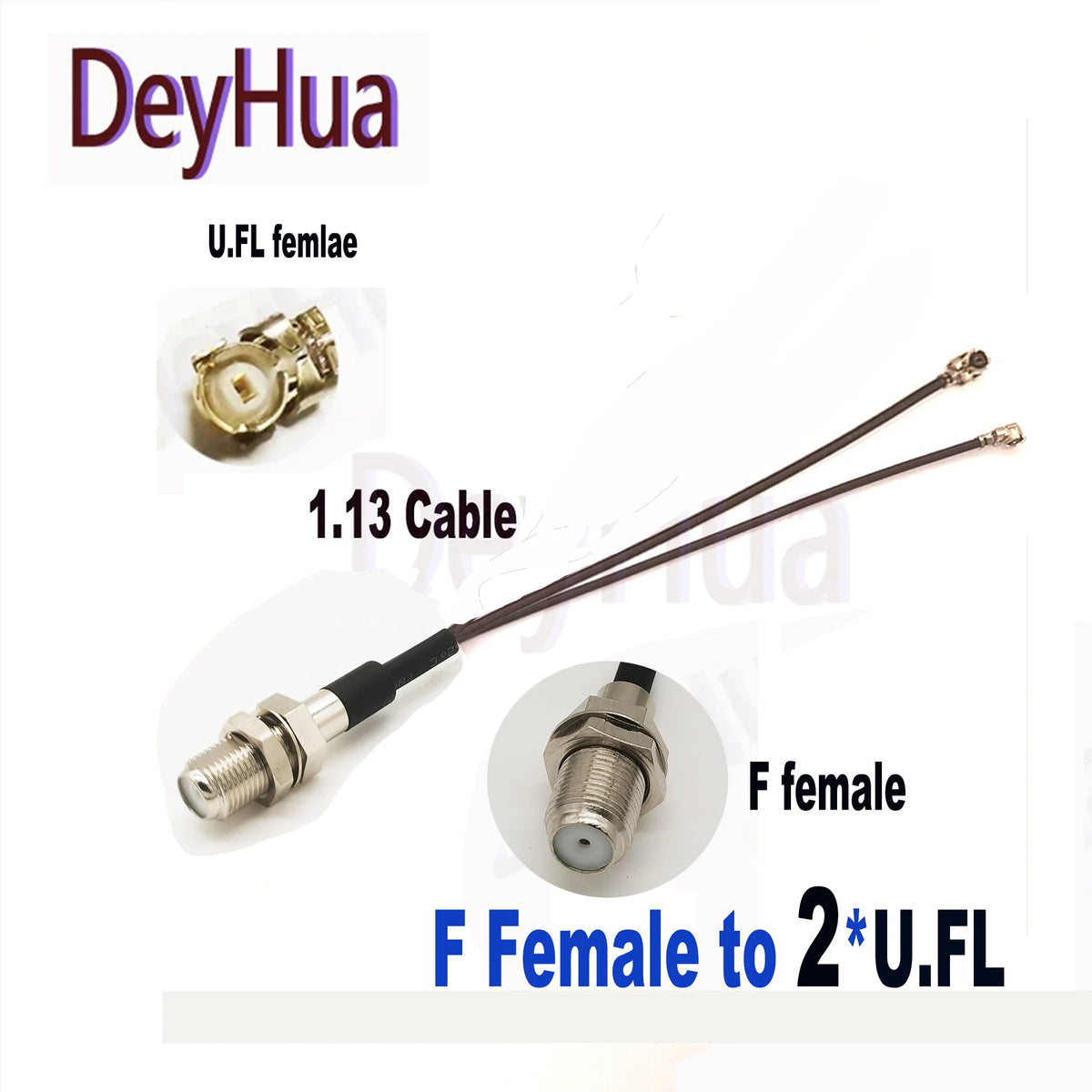 2/10pcs F Female to 6X U.FL Splitter F Female to 2345 6 X U.fl 1 Female RG178 1.13 Cable WIFI Antenna Extension Jumper Pigtail