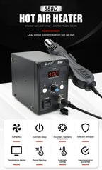JCD Hot Air Gun 858D BGA Rework Soldering Station Heat Gun 220V 700W Hair Dryer For Soldering SMD SMT IC Welding Repair Tool