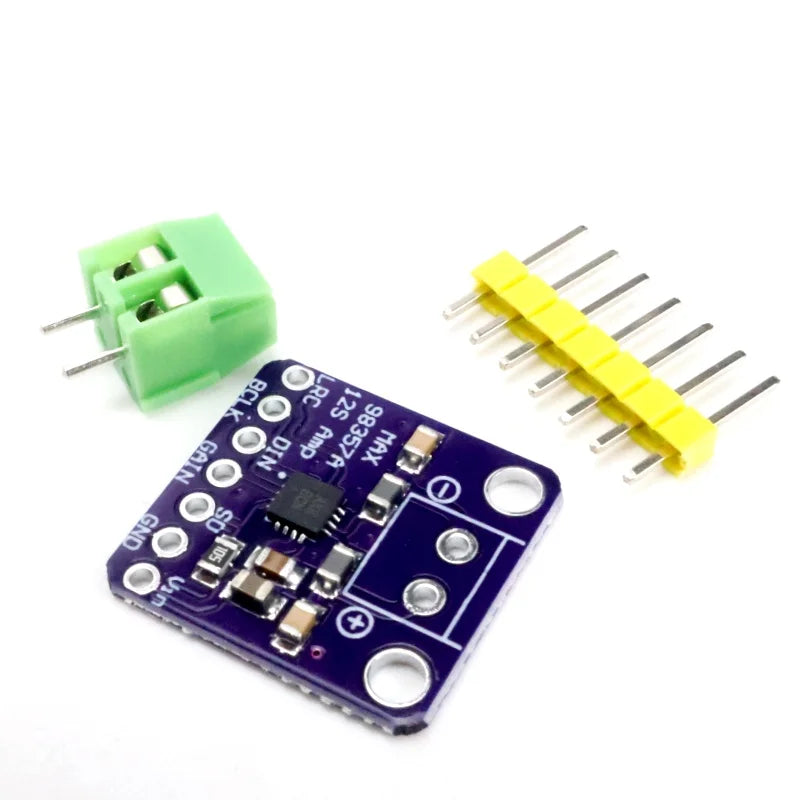 1-10pcs MAX98357A I2S Audio Amp Module (Purple Board) Large Chip No Soldered Pin Header for ESP32 Raspberry Pi
