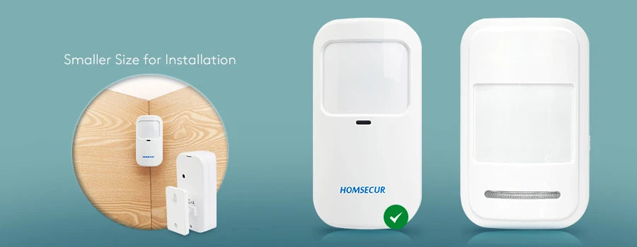 3Pcs E1 433MHz Wireless Pet-Immune PIR Detector (for the Pet≤15KG) For HOMSECUR 433MHz 4G Tuya WiFi Home Burglar Alarm System