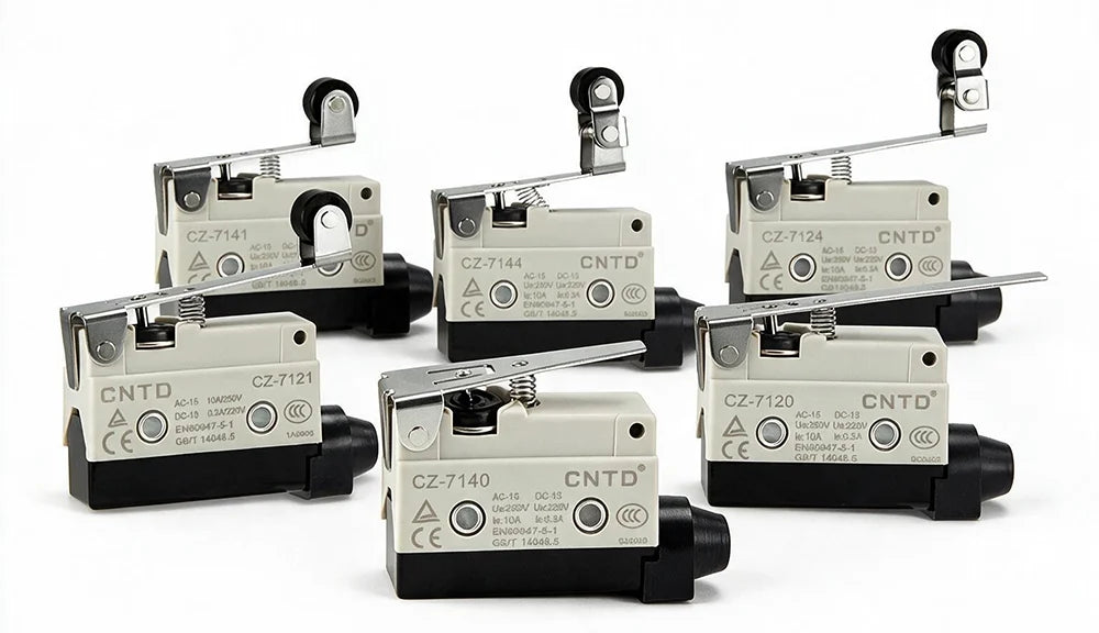 CNTD CZ‑7120 Limit Micro Switch TZ AZ‑7120 Equivalent High Roller Short Lever 10A 250V 1NO 1NC IP64 Snap Action 100% GENUINE