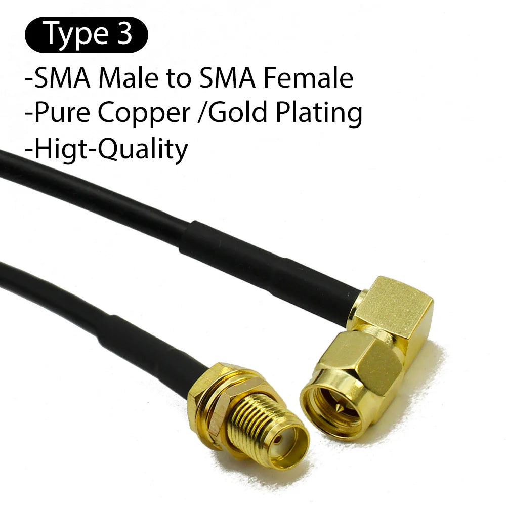 RG174 SMA to SMA Male Female Straight Right Angle Antenna extension jumper RF Pigtail Adapter Cable For WIFI 3G 4G GSM Antenna