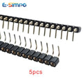 Round Hole 1x2/3-40P 2.54mm Right Angle Single Row RA Pin Header Connector PCB IC Crystal Transistor Female Tin Male Gold Socket