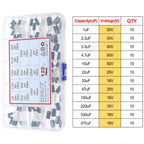 16V 25V 35V 50V 0.1uF to 2200uF DIP SMD Aluminum Electrolytic Capacitors Assortment Kit Set