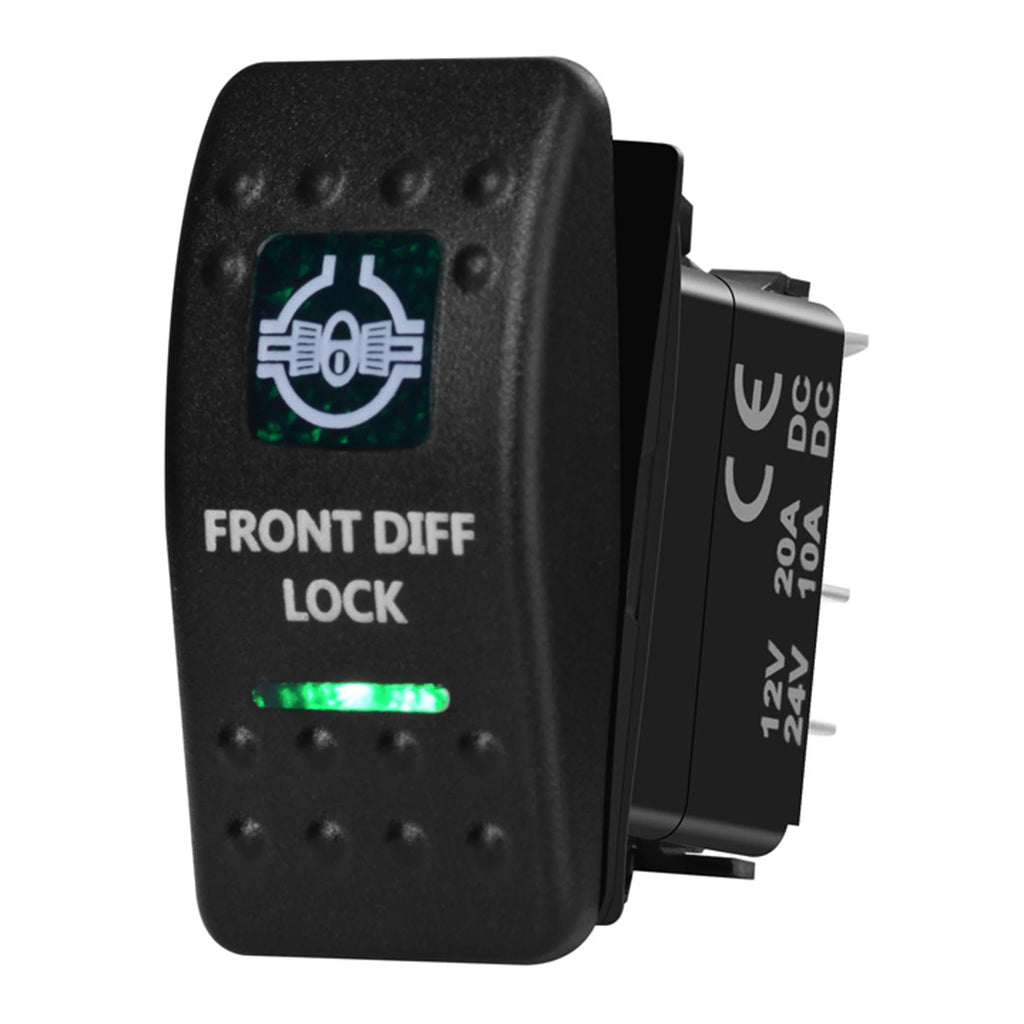 12V/24V Marine Rocker Switch Green LED SPST ON-OFF & DPDT ON-OFF-ON Momentary Toggle for 4x4 Off-Road RZR ATV ARB Carling Style